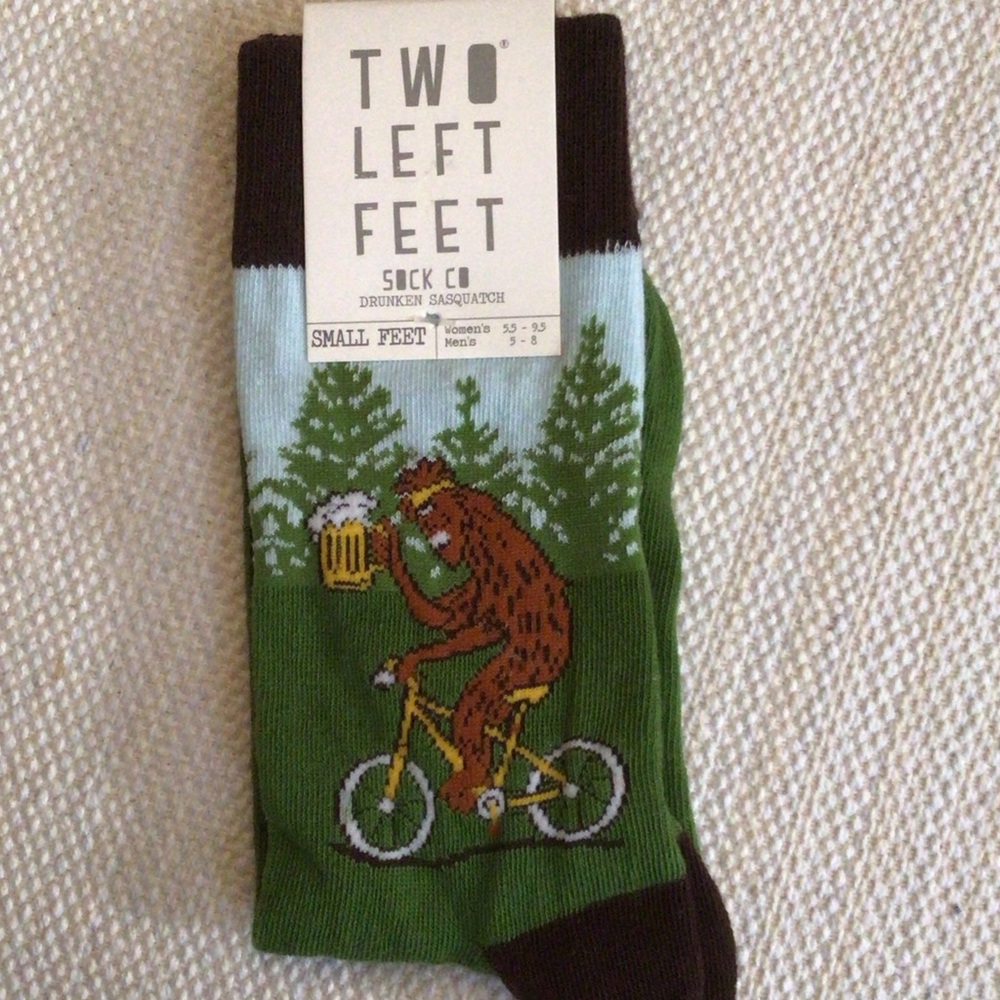 Green and Brown Bigfoot Socks
